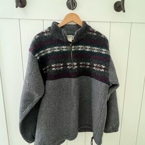 L.L. Bean Vintage pullover Patterned Zip Up Sweater
